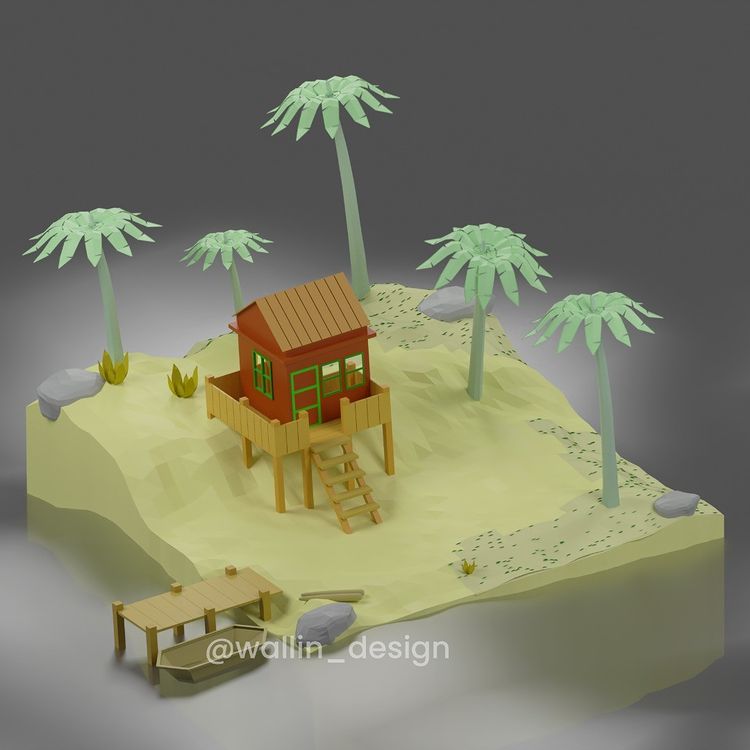Gambar 3D Island